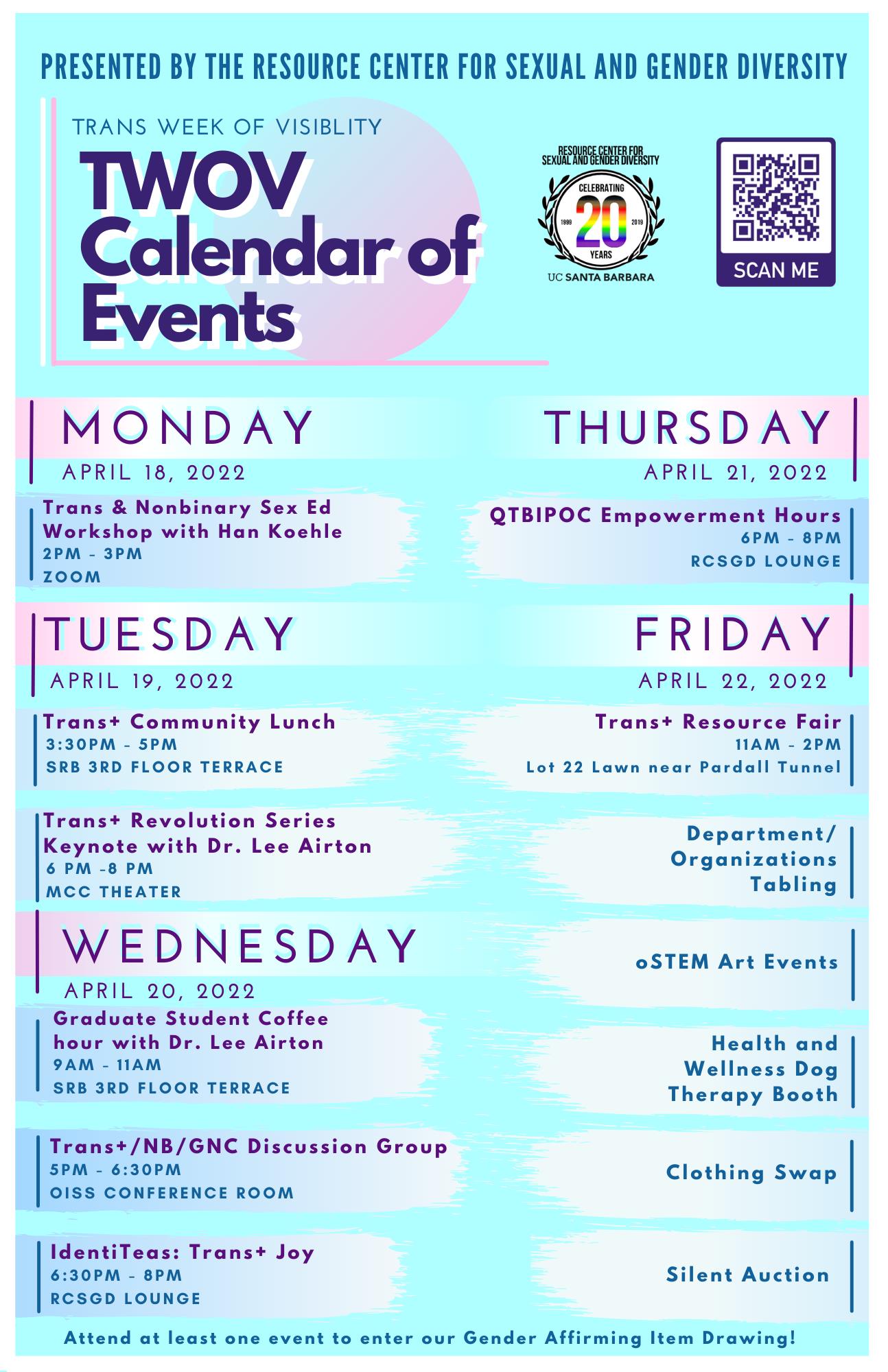 TDOV Week of Events