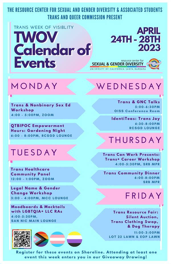 TWOV Calendar of Events