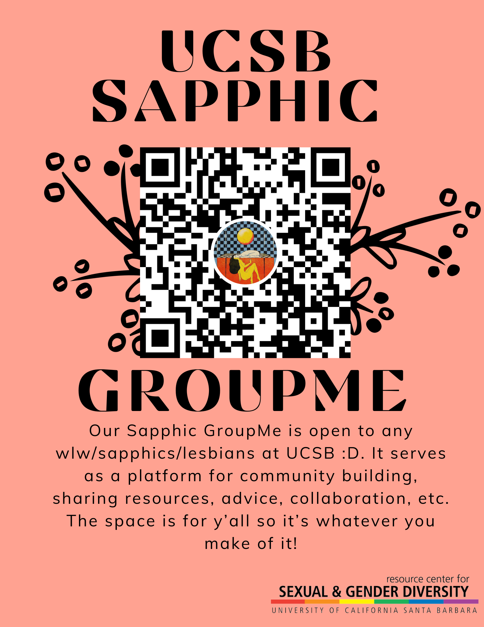 UCSB Sapphic GroupMe poster